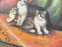 Europese school (1800-1850) - e bohm moederkat met kittens - afbeelding 5 van  6