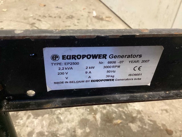 Europower ep2500 noodstroomaggregaat - afbeelding 6 van  9