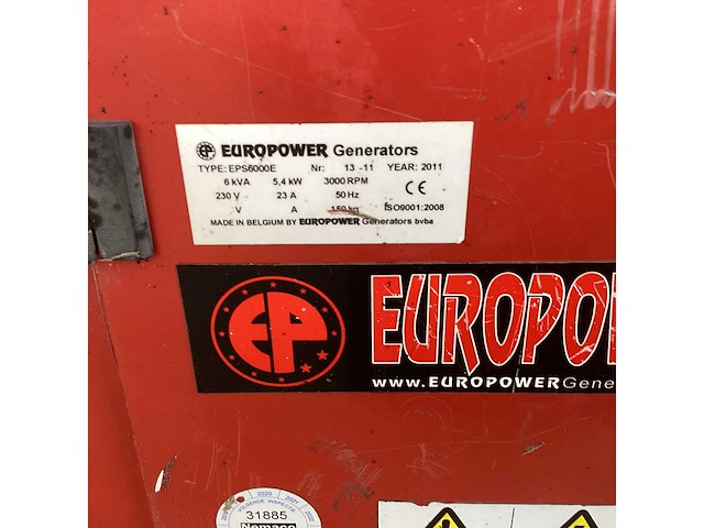 Europower eps6500e aggregaat - afbeelding 7 van  11