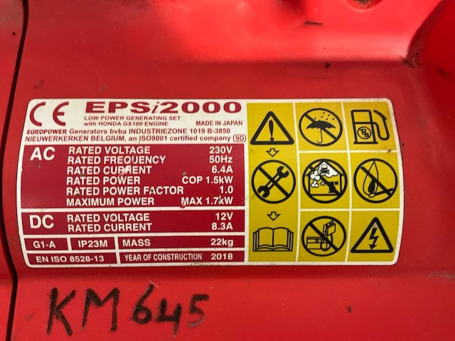 Europower epsi2000 invertergenerator - afbeelding 5 van  6
