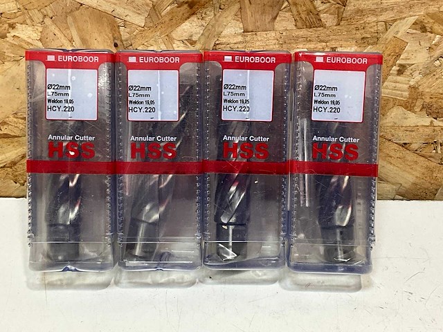 Eurotool kernboor 22mm lengte 75mm (4x) - afbeelding 2 van  3