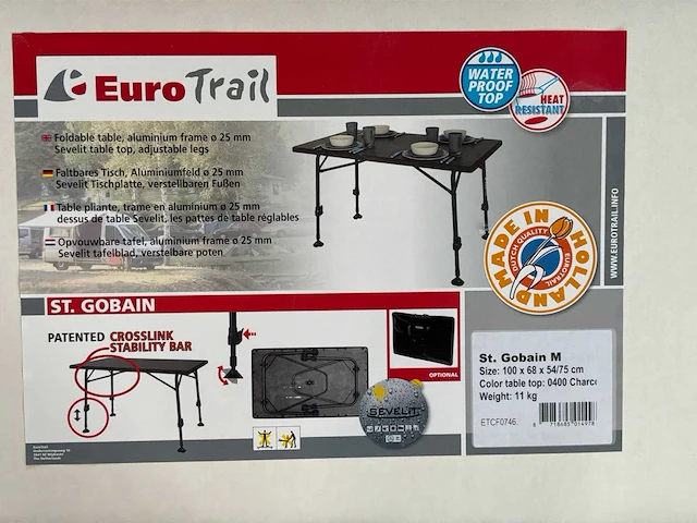 Eurotrail st. gobain m klaptafel - afbeelding 3 van  3