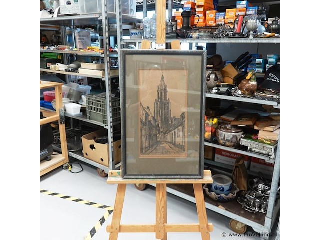 Eusebiuskerk arnhem ets gesigneerd marius janssen (1885–1957) - afbeelding 1 van  6