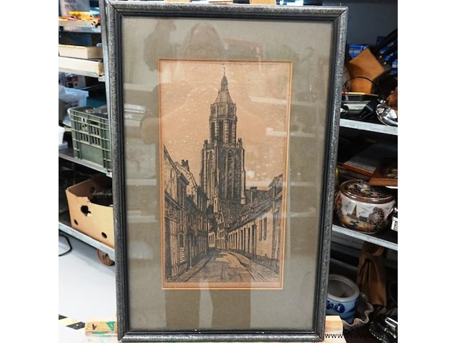 Eusebiuskerk arnhem ets gesigneerd marius janssen (1885–1957) - afbeelding 2 van  6