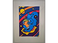 Eva - litho - 'space squirrel' - 110 x 80 cm. - afbeelding 2 van  4