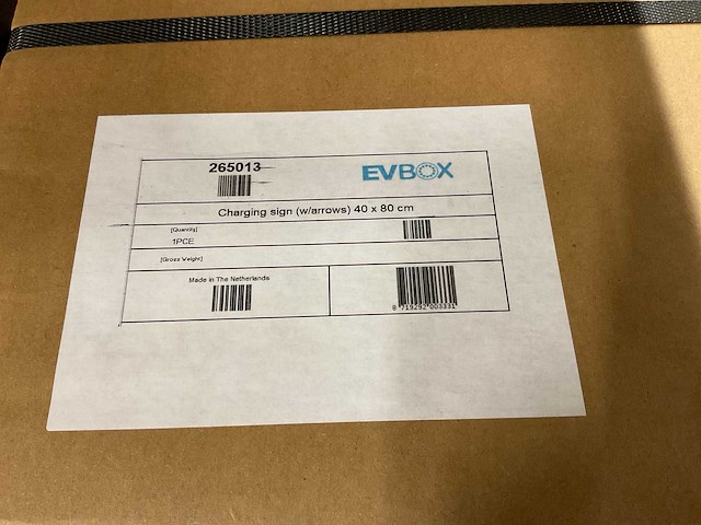 Evbox charging sign (w/arrows) aanduidingsbord (3x) - afbeelding 4 van  4
