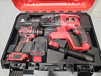 Everforce 4-delig lithium accugereedschap in 2 koffers - klopboormachine - schroefmachine - haakse slijper - slagmoersleutel - 2 accu's - afbeelding 11 van  14