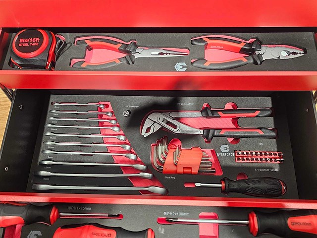Everforce gereedschapskoffer incl 86 pcs gereedschap - afbeelding 2 van  3