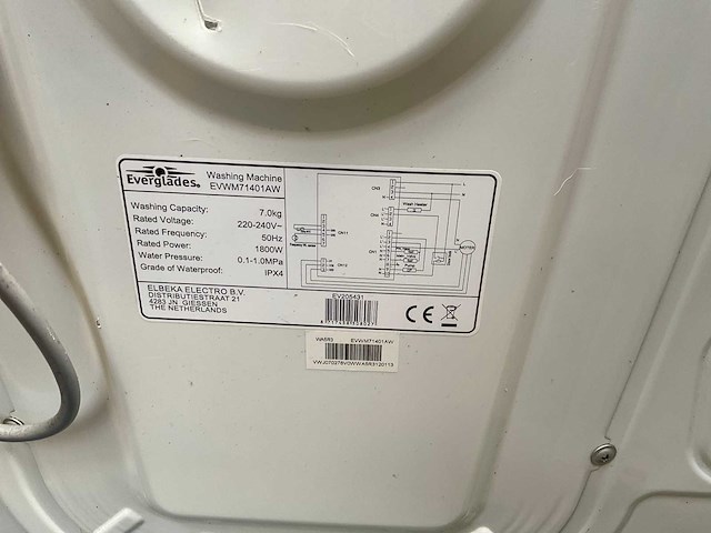 Everglades evwm71401aw & evwm91401aw wasmachine (2x) - afbeelding 9 van  10