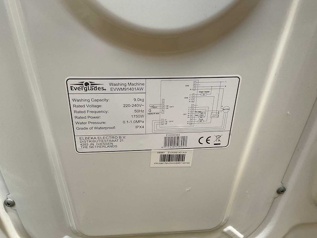 Everglades evwm71401aw & evwm91401aw wasmachine (2x) - afbeelding 10 van  10