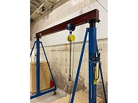 Everlift mt2-3 verplaatsbare portaalkraan - 1000 kg - compleet met loopkat en takel - afbeelding 4 van  11