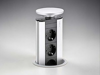 Evoline stopcontact intrekbare vlakke poort 3 rvs - afbeelding 1 van  4