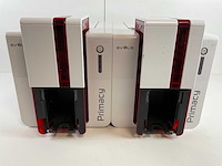 Evolis (primacy) simplex expert fire-red card printers (2x) - afbeelding 1 van  10