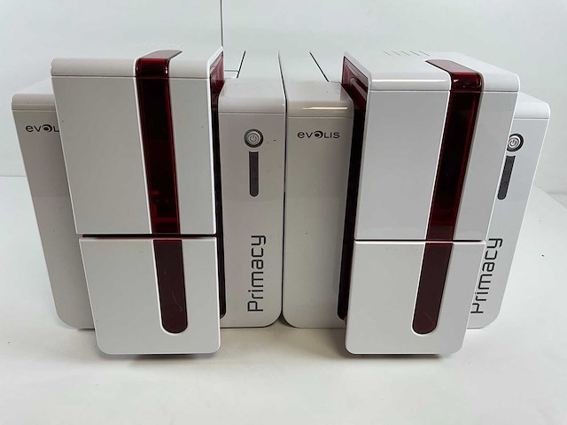 Evolis (primacy) simplex expert fire-red card printers (2x) - afbeelding 1 van  4