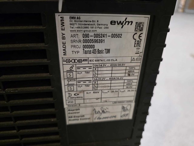 Ewm - taurus 405 basic tdm - blue evolution-serie - mig lasapparaat - afbeelding 3 van  13