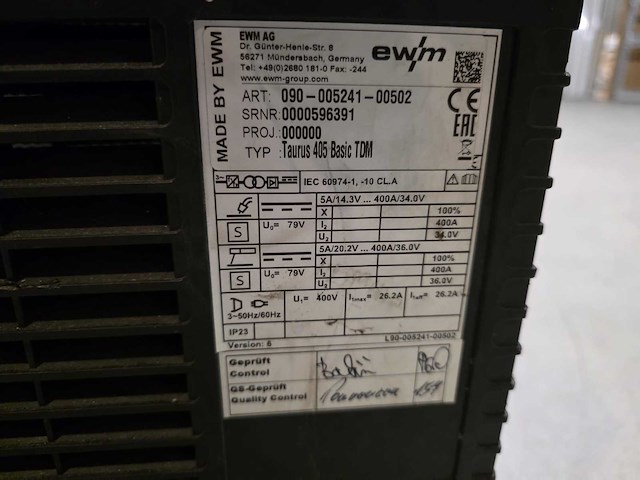 Ewm - taurus 405 basic tdm - blue evolution-serie - mig lasapparaat - afbeelding 4 van  13