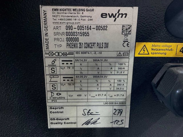 Ewm phoenix 351 mig lasapparaat - afbeelding 8 van  9