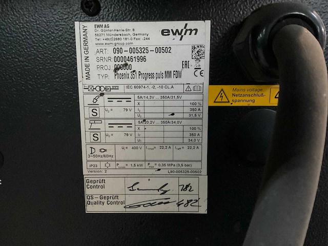 Ewm phoenix 351 progress puls mm fdw pulse lasmachine - afbeelding 6 van  6