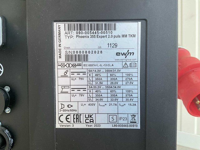 Ewm phoenix 355 expert 2.0 puls mm tkm lasapparaat - afbeelding 8 van  8