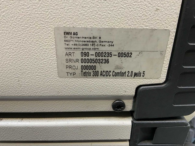 Ewm tetrix 300 ac/dc comfort 2.0 puls 5 tig-lasmachine - afbeelding 7 van  7