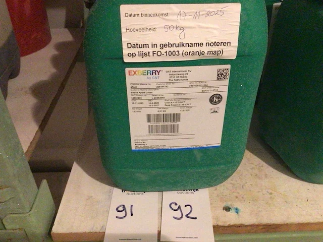 Exberry shade apple green natuurlijk groen kleurconcentraat 12,5kg (2x) - afbeelding 1 van  2