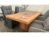 Excellent - teakhout - vuurtafel(200x100cm)