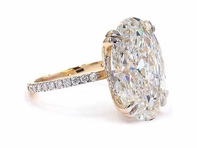 Exclusieve 18 karaat geelgouden ring met 10,47 ct. diamant - afbeelding 8 van  13