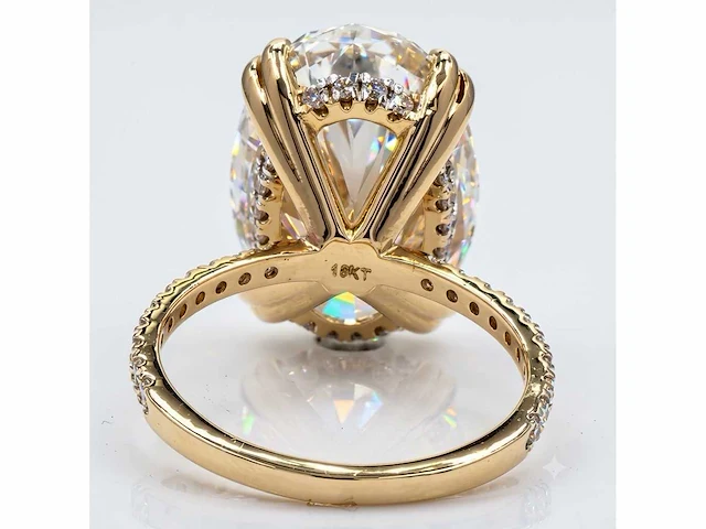 Exclusieve 18 karaat geelgouden ring met 10,47 ct. diamant - afbeelding 9 van  13