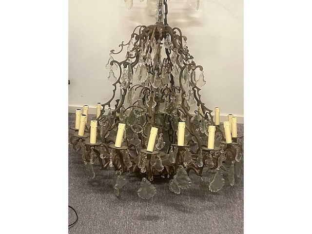 Exclusieve eichholtz original, barok kroonluchter met kristal swarovski kristalle ca 140 cm 100 breed - afbeelding 1 van  9