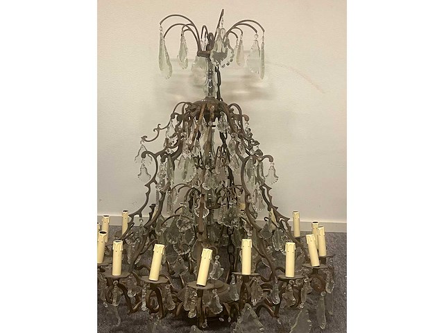 Exclusieve eichholtz original, barok kroonluchter met kristal swarovski kristalle ca 140 cm 100 breed - afbeelding 3 van  9