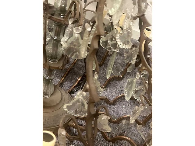 Exclusieve eichholtz original, barok kroonluchter met kristal swarovski kristalle ca 140 cm 100 breed - afbeelding 8 van  9