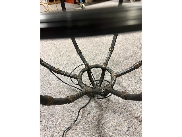 Exclusieve eichholtz original diameter 120 x 60 cm, kroonluchter modell bamboo zwart - afbeelding 5 van  6