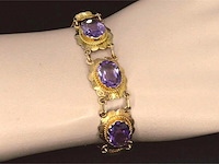Exclusieve gouden armband met hoge kwaliteit natuurlijke amethisten - afbeelding 2 van  7