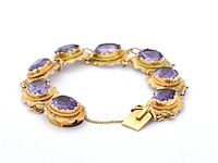 Exclusieve gouden armband met hoge kwaliteit natuurlijke amethisten - afbeelding 3 van  7