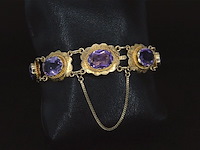 Exclusieve gouden armband met hoge kwaliteit natuurlijke amethisten - afbeelding 4 van  7