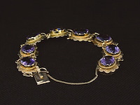 Exclusieve gouden armband met hoge kwaliteit natuurlijke amethisten - afbeelding 5 van  7