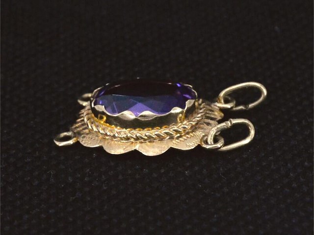 Exclusieve gouden armband met hoge kwaliteit natuurlijke amethisten - afbeelding 7 van  7