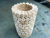Exclusieve teak vaas/pot 100 cm. - afbeelding 1 van  1