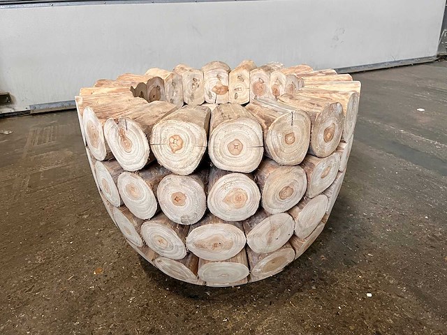 Exclusieve teak vaas/pot 60x45 cm. - afbeelding 2 van  2