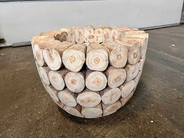 Exclusieve teak vaas/pot 60x45 cm. - afbeelding 1 van  2