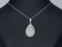 Exclusieve witgouden druppelvormige hanger met diamanten, excl. ketting - afbeelding 2 van  8