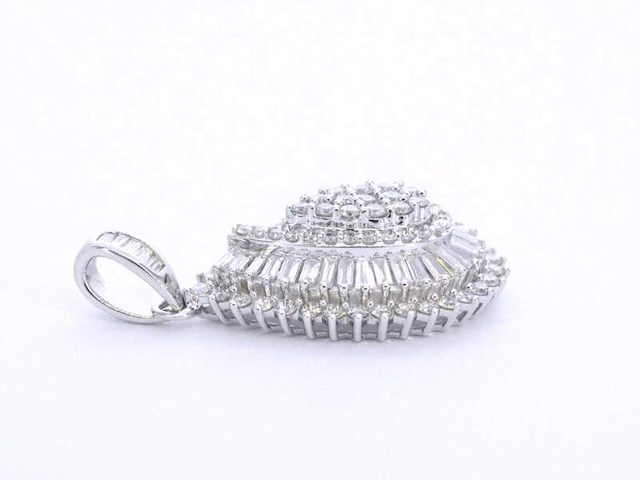 Exclusieve witgouden druppelvormige hanger met diamanten, excl. ketting - afbeelding 5 van  8