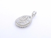 Exclusieve witgouden druppelvormige hanger met diamanten, excl. ketting - afbeelding 6 van  8