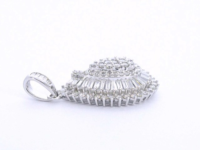 Exclusieve witgouden druppelvormige hanger met diamanten, excl. ketting - afbeelding 5 van  6