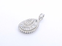 Exclusieve witgouden druppelvormige hanger met diamanten, excl. ketting - afbeelding 6 van  6
