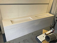 Exclusieve xxl design badmeubel blad en fronten van quartz composiet 280cm - afbeelding 2 van  16