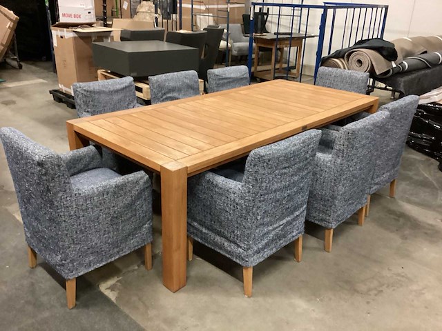 Exotan eetkamertafel met 8 stoelen - afbeelding 2 van  5