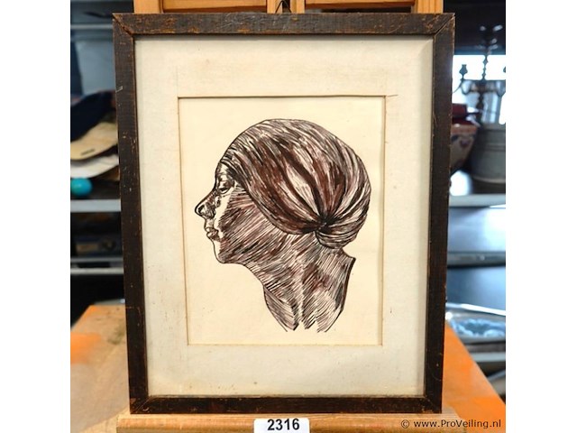 Expressief portret in profiel - afbeelding 1 van  5