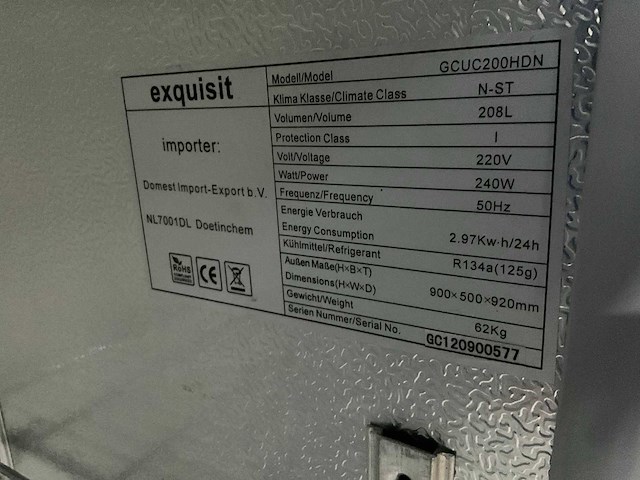 Exquisit gcuc200hdn glasdeur barkoeling - afbeelding 6 van  6