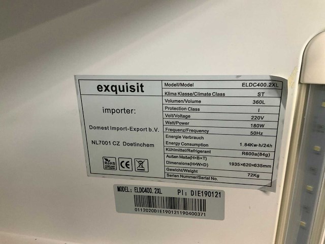 Exquisit glasdeur koelkast - afbeelding 3 van  3